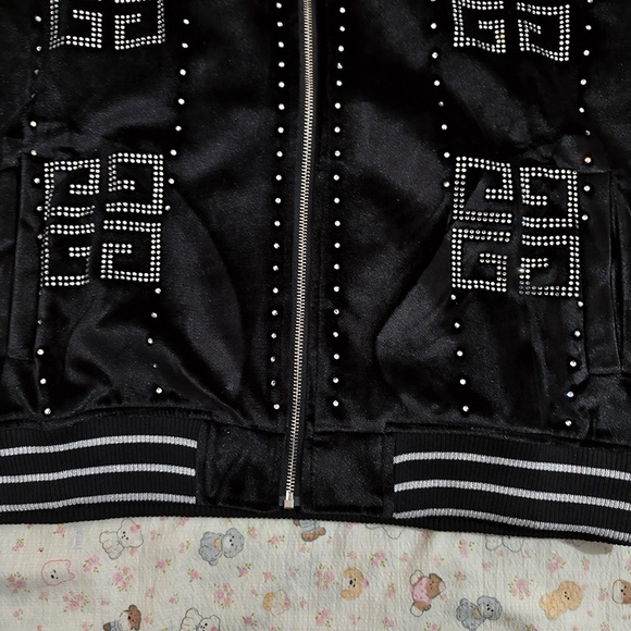 Givenchy Rhinestone Logo Velvet Jacket - Picture 5 of 16